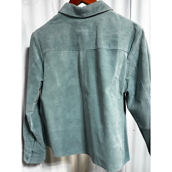 Pendleton Suede Leather Seafoam Full-Button Jacket Blazer Sz Med. Heritage Luxe - Picture 4 of 12